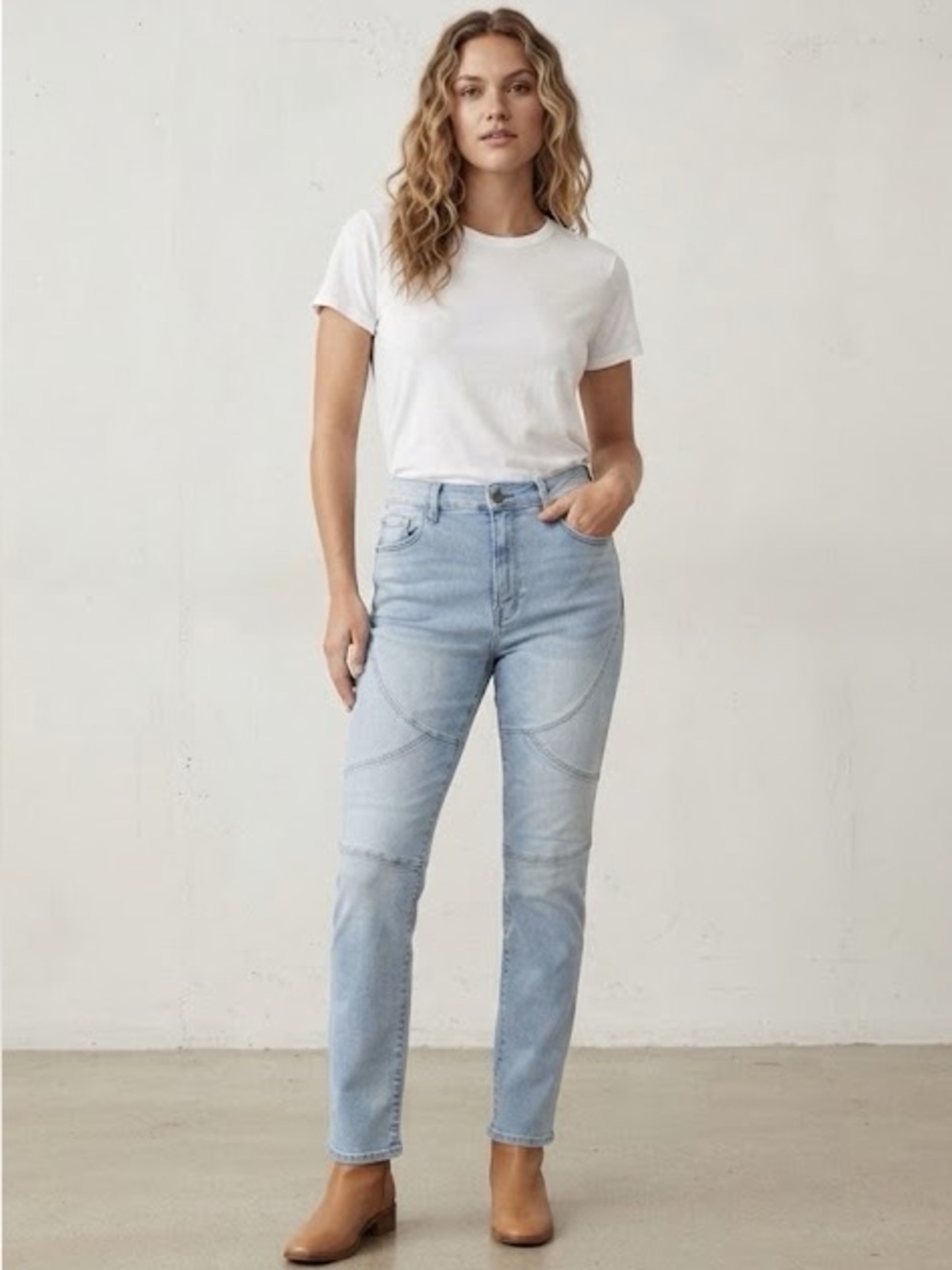 Classic Light Blue Straight Leg Jeans